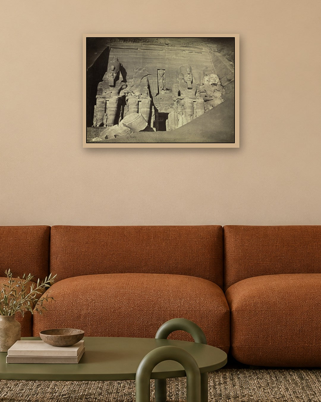 Antonio Beato - Temple of Ramesses II, Abu Simbel - oak frame in a room