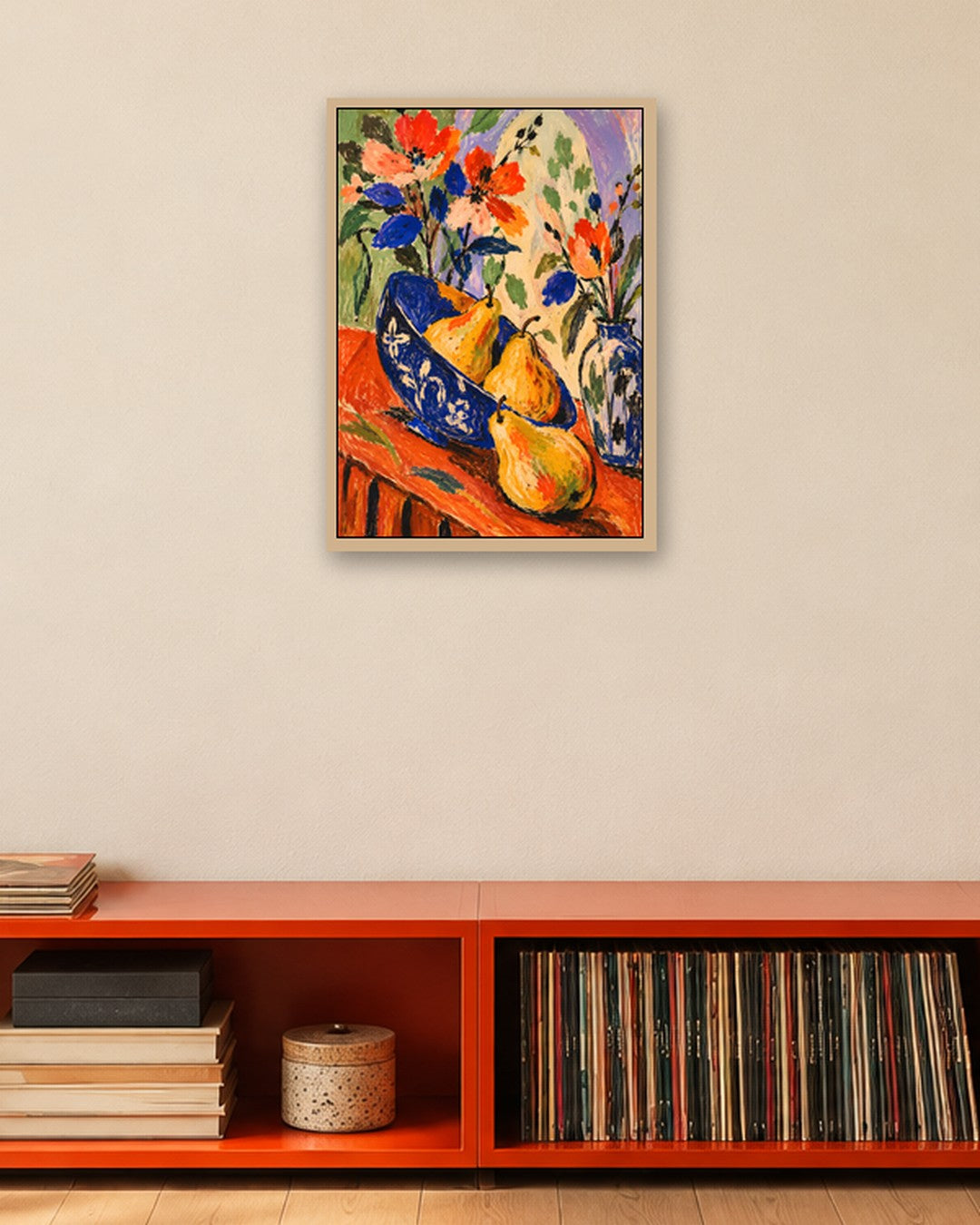 Faris Mcgee - A Colorful Expressive Still Life Painting Scene O - oak frame in a room