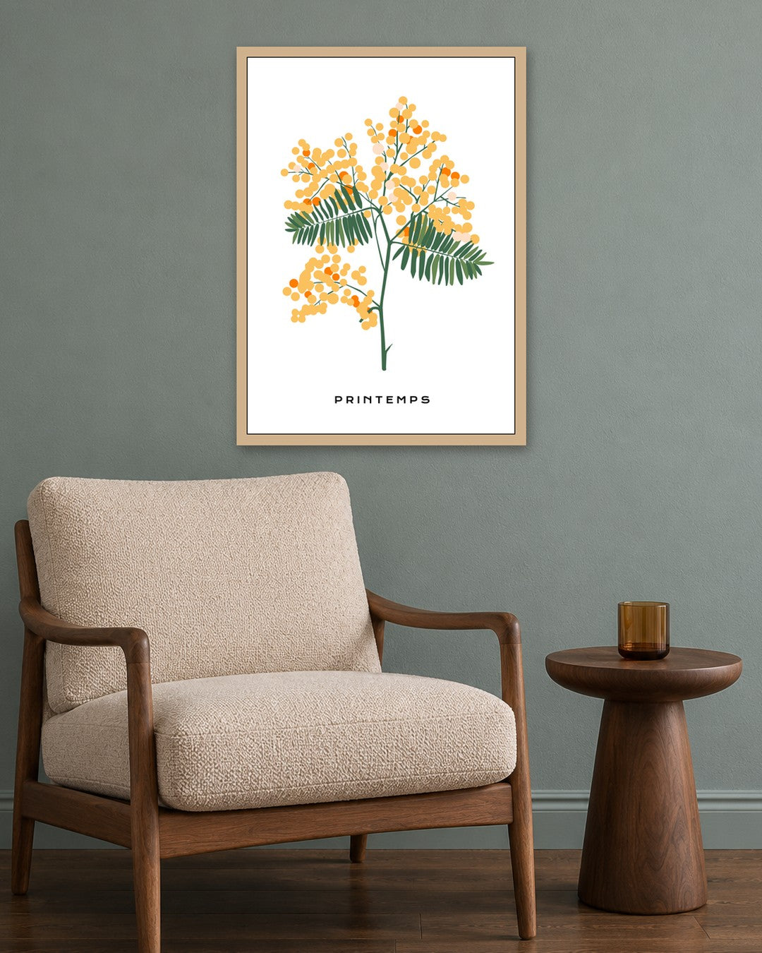 SENT Studio - Botanical Poster No. 49 - oak frame in a room