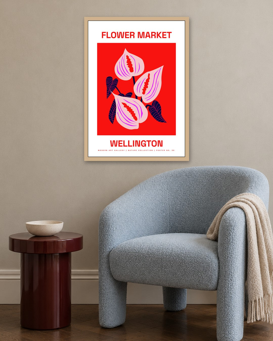 SENT Studio - Artistic Poster No. 39 - oak frame in a room