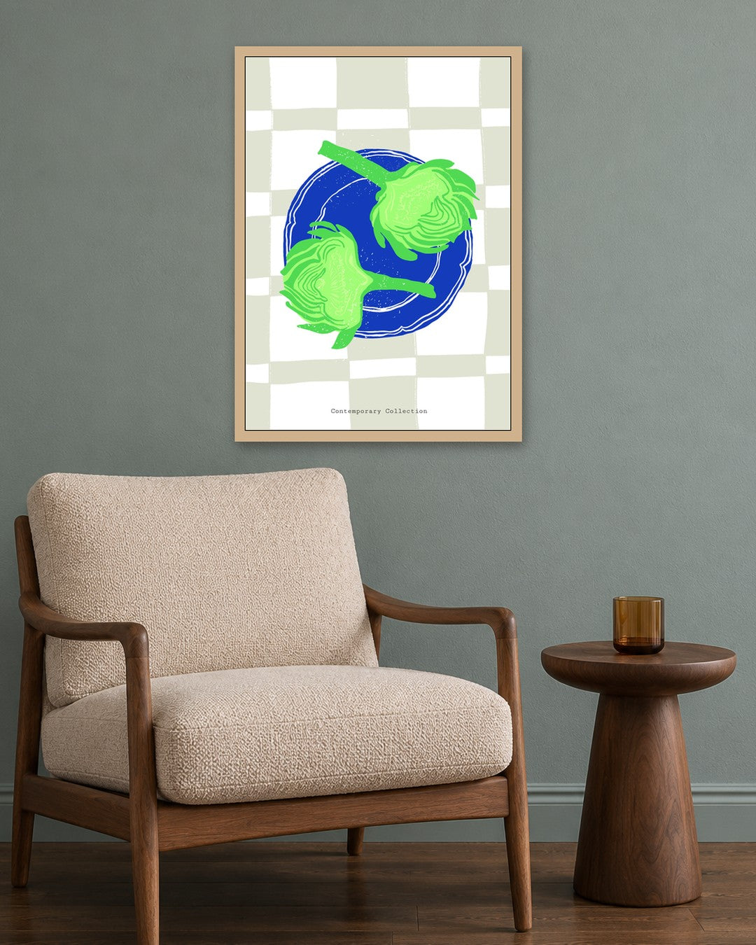 SENT Studio - Cravings Poster No. 27 - oak frame in a room