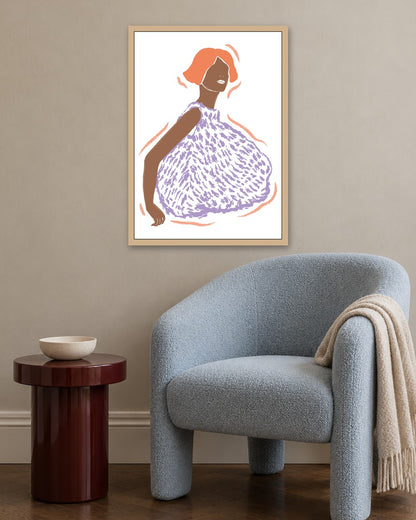 SENT Studio - Blooming Flowers Poster No. 58 - oak frame in a room