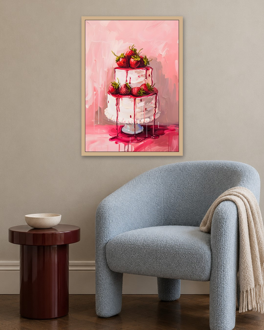 SENT Studio - Strawberry Cake - oak frame in a room