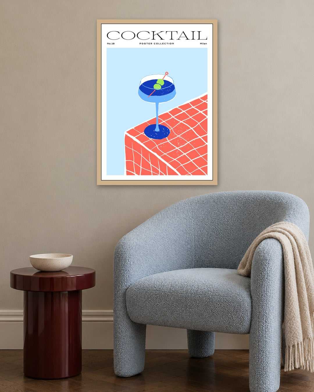 SENT Studio - Cravings Poster No. 18 - oak frame in a room