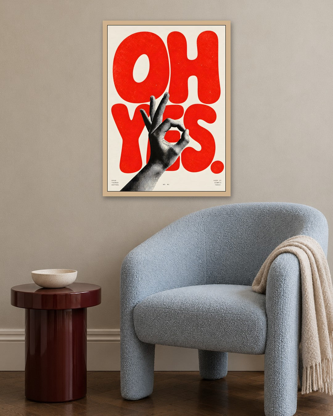 Felicity Hastings - Oh Yes - oak frame in a room