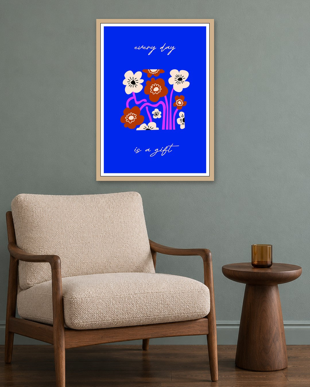 SENT Studio - Artistic Poster No. 38 - oak frame in a room
