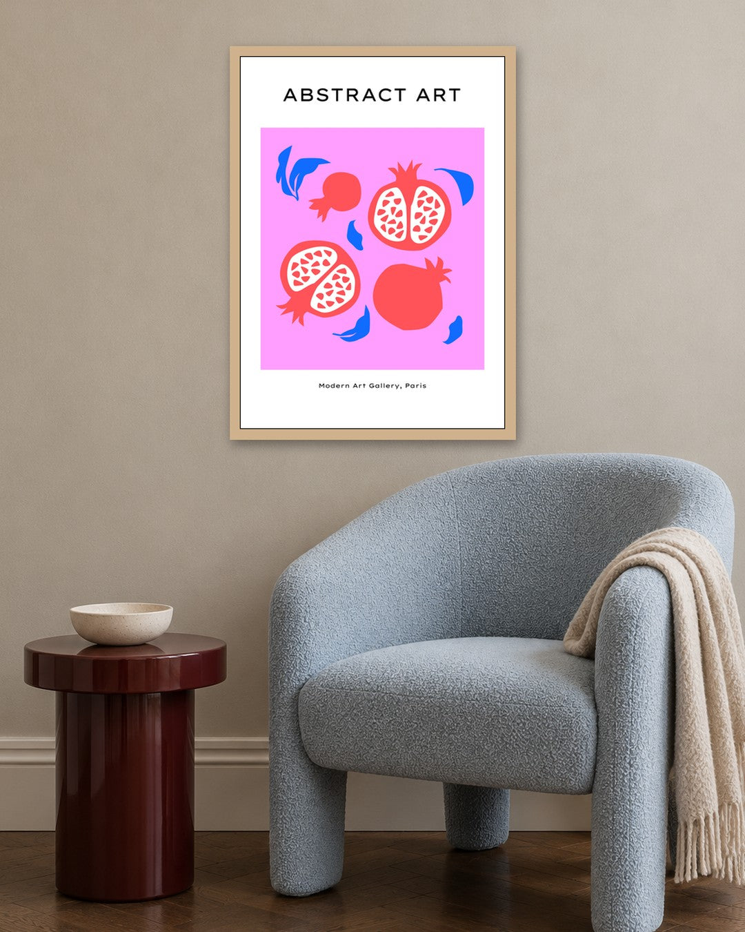 SENT Studio - Abstract Poster No. 44 - oak frame in a room