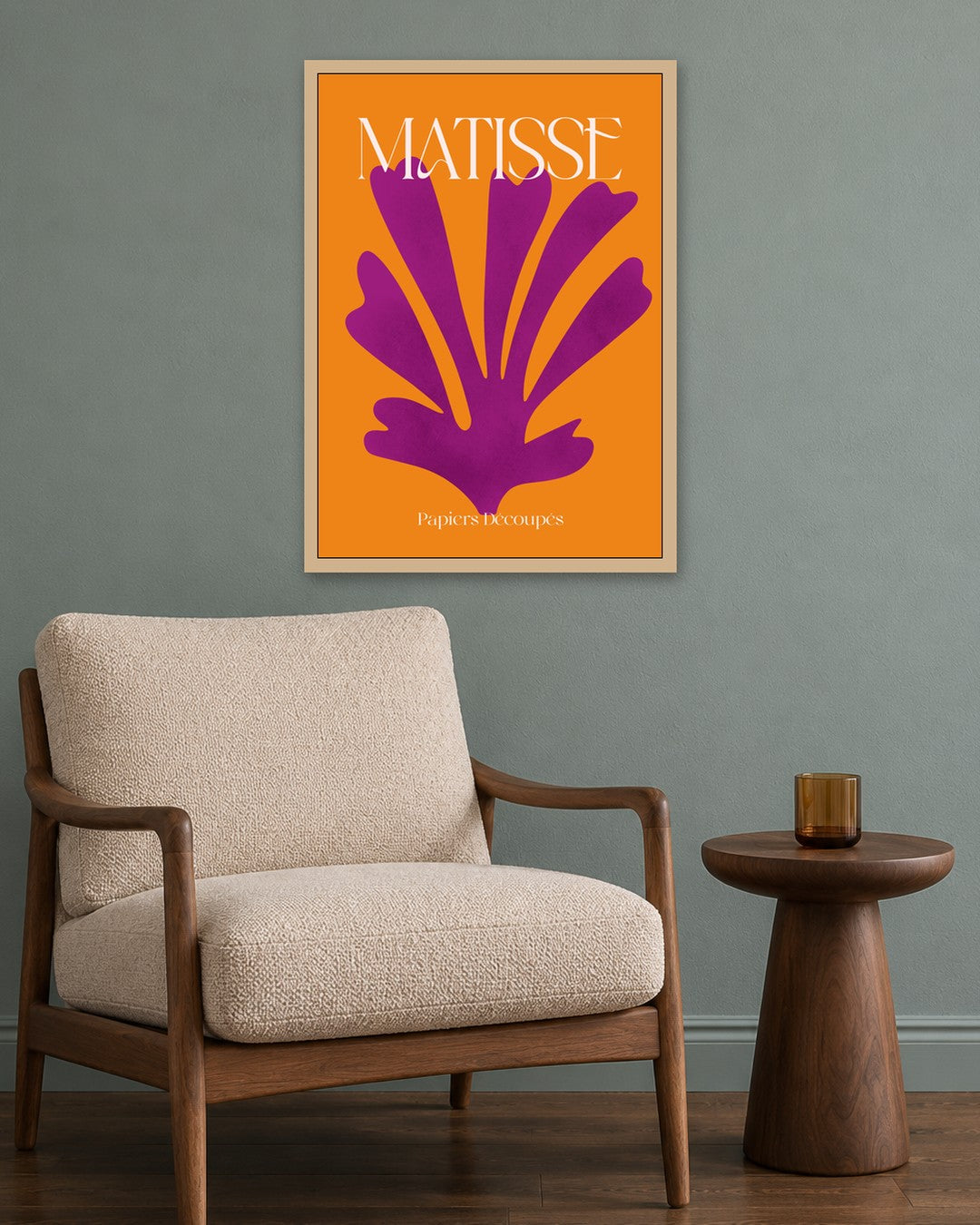 SENT Studio - Purple Fan Cut-out - oak frame in a room