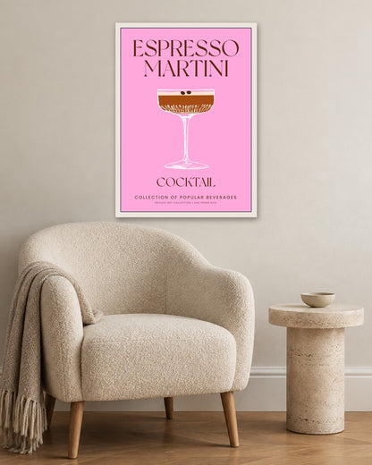 SENT Studio - Cocktail Poster No. 8 - white frame in a room