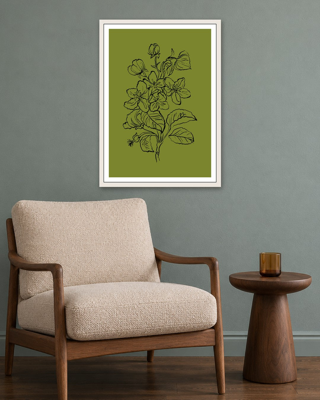 SENT Studio - Blooming Flowers Poster No. 24 - white frame in a room