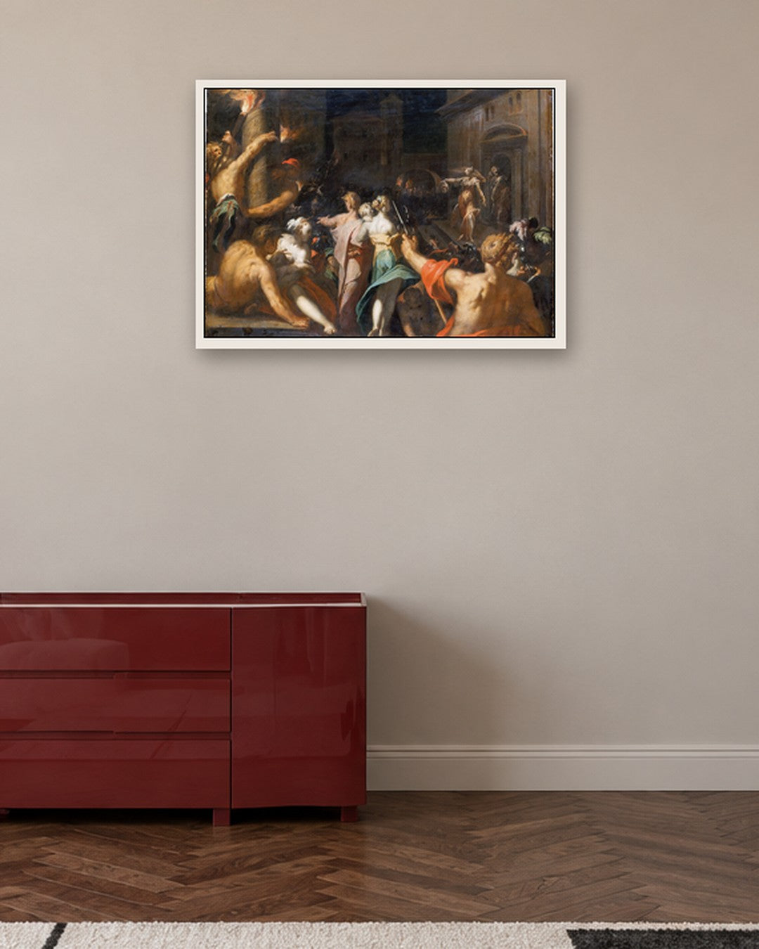 Renaissance Masters - The Battle of the Centaurs - white frame in a room