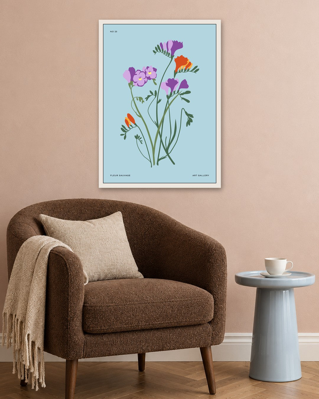 SENT Studio - Botanical Poster No. 43 - white frame in a room