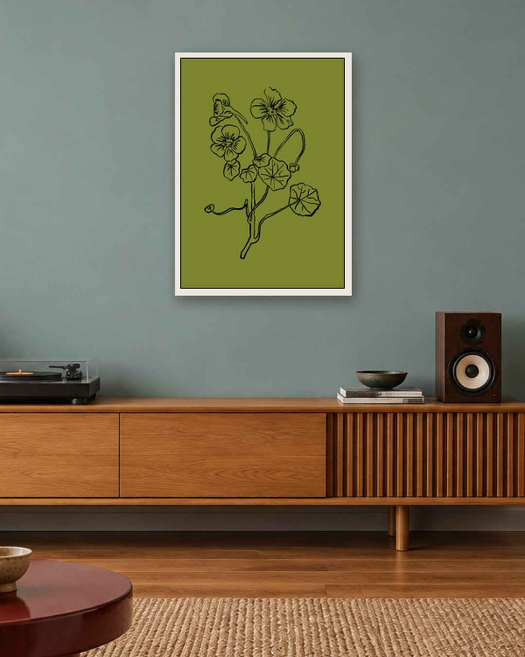 SENT Studio - Blooming Flowers Poster No. 28 - white frame in a room