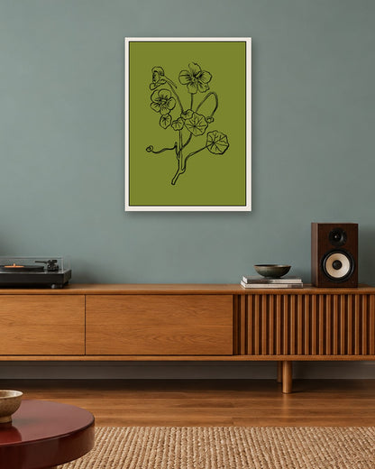SENT Studio - Blooming Flowers Poster No. 28 - white frame in a room