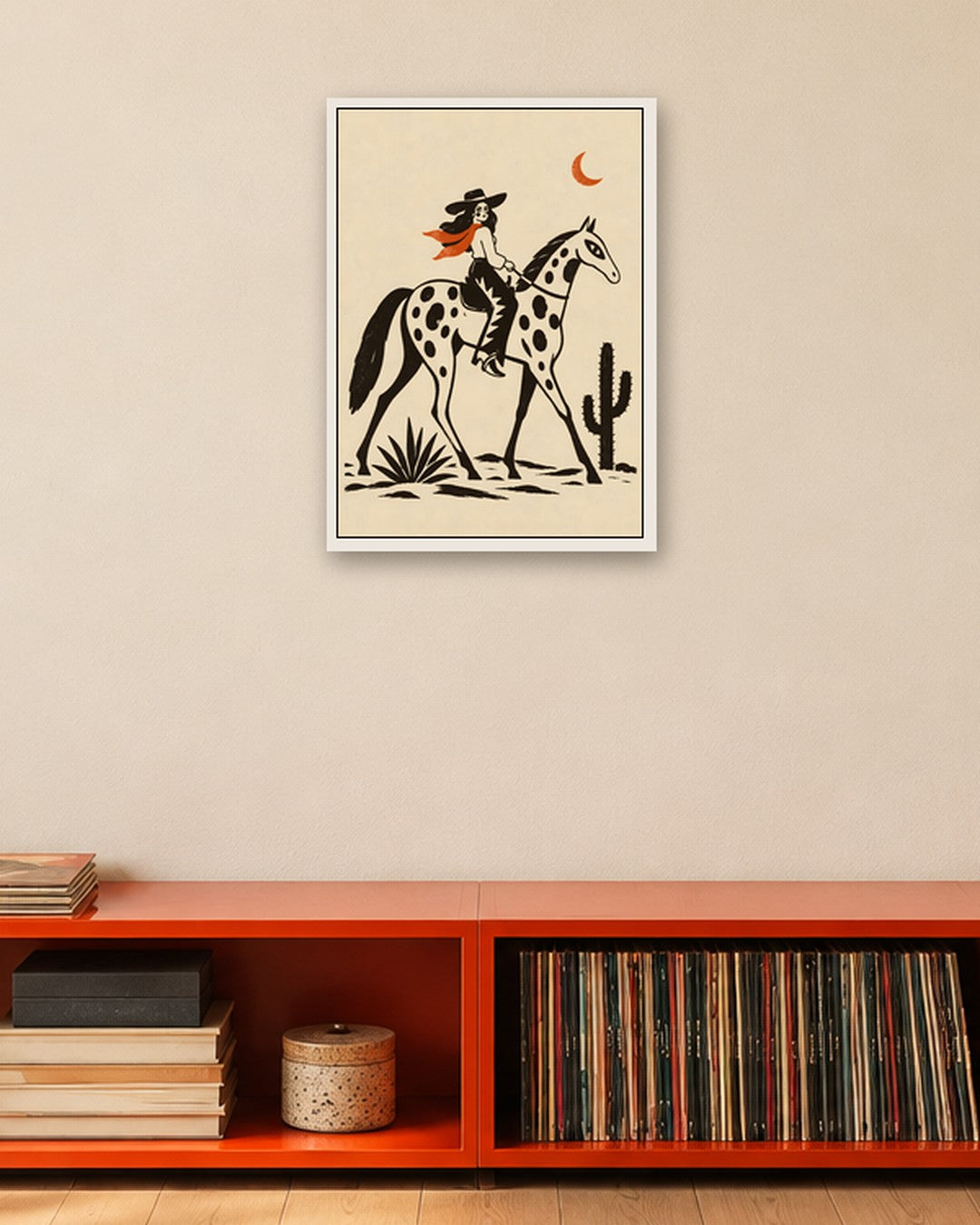Elise Savoy - Desert Cowgirl - white frame in a room