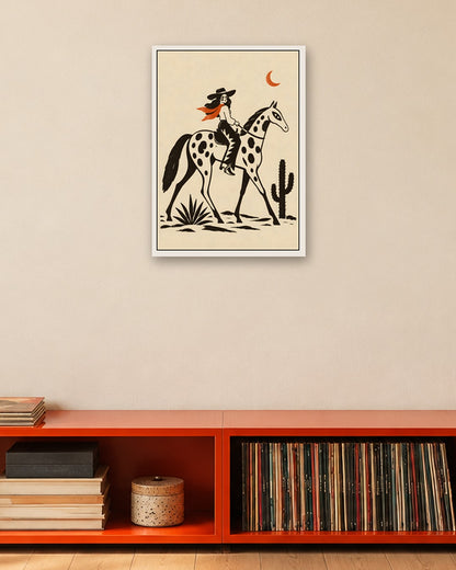 Elise Savoy - Desert Cowgirl - white frame in a room