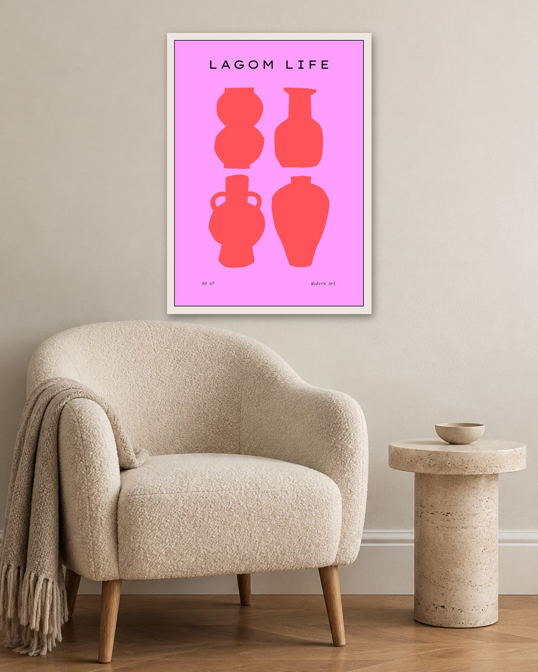 SENT Studio - Abstract Poster No. 14 - white frame in a room