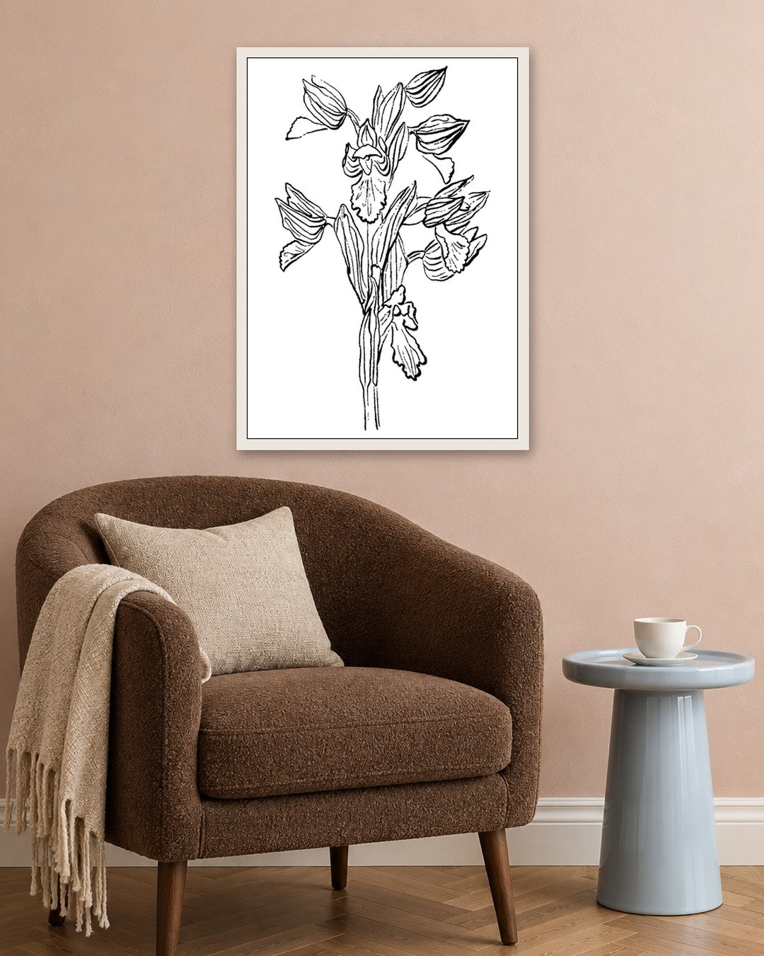 SENT Studio - Blooming Flowers Poster No. 25 - white frame in a room