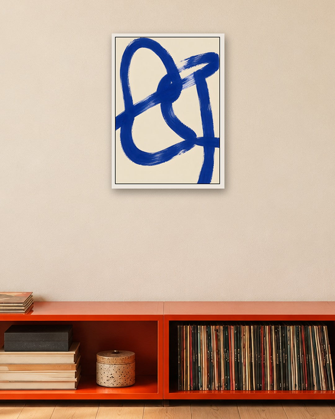 Ayla Heidenberg - Cobalt Gestures - white frame in a room