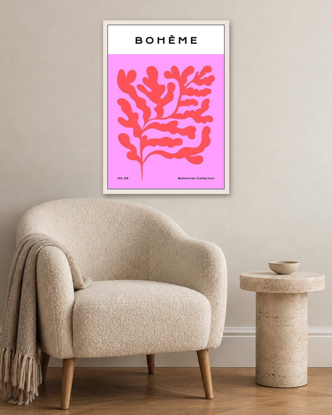 SENT Studio - Abstract Poster No. 9 - white frame in a room