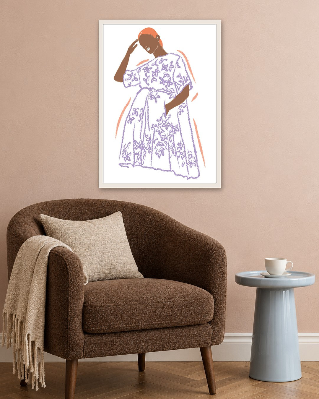 SENT Studio - Blooming Flowers Poster No. 60 - white frame in a room