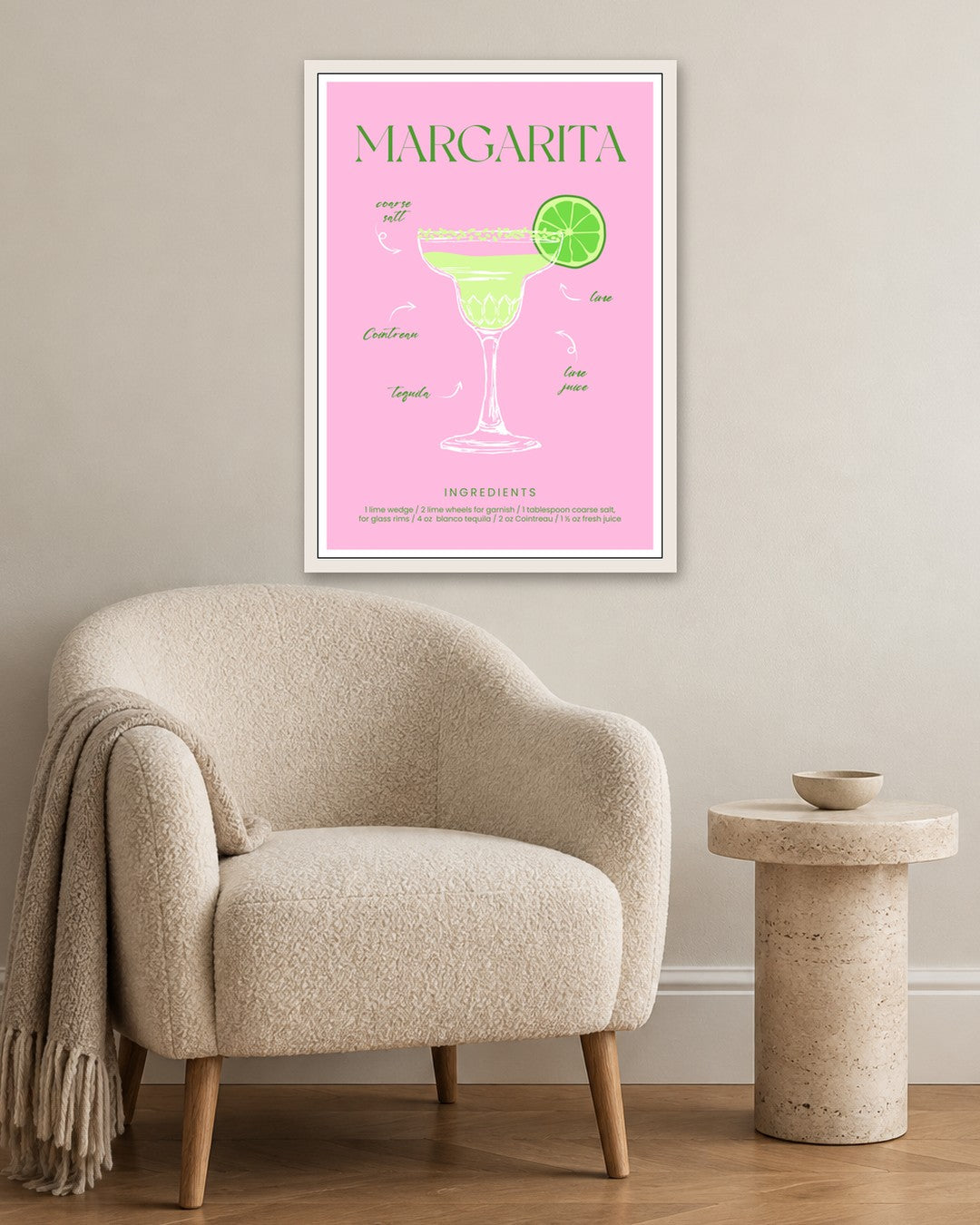 SENT Studio - Cocktail Poster No. 47 - white frame in a room