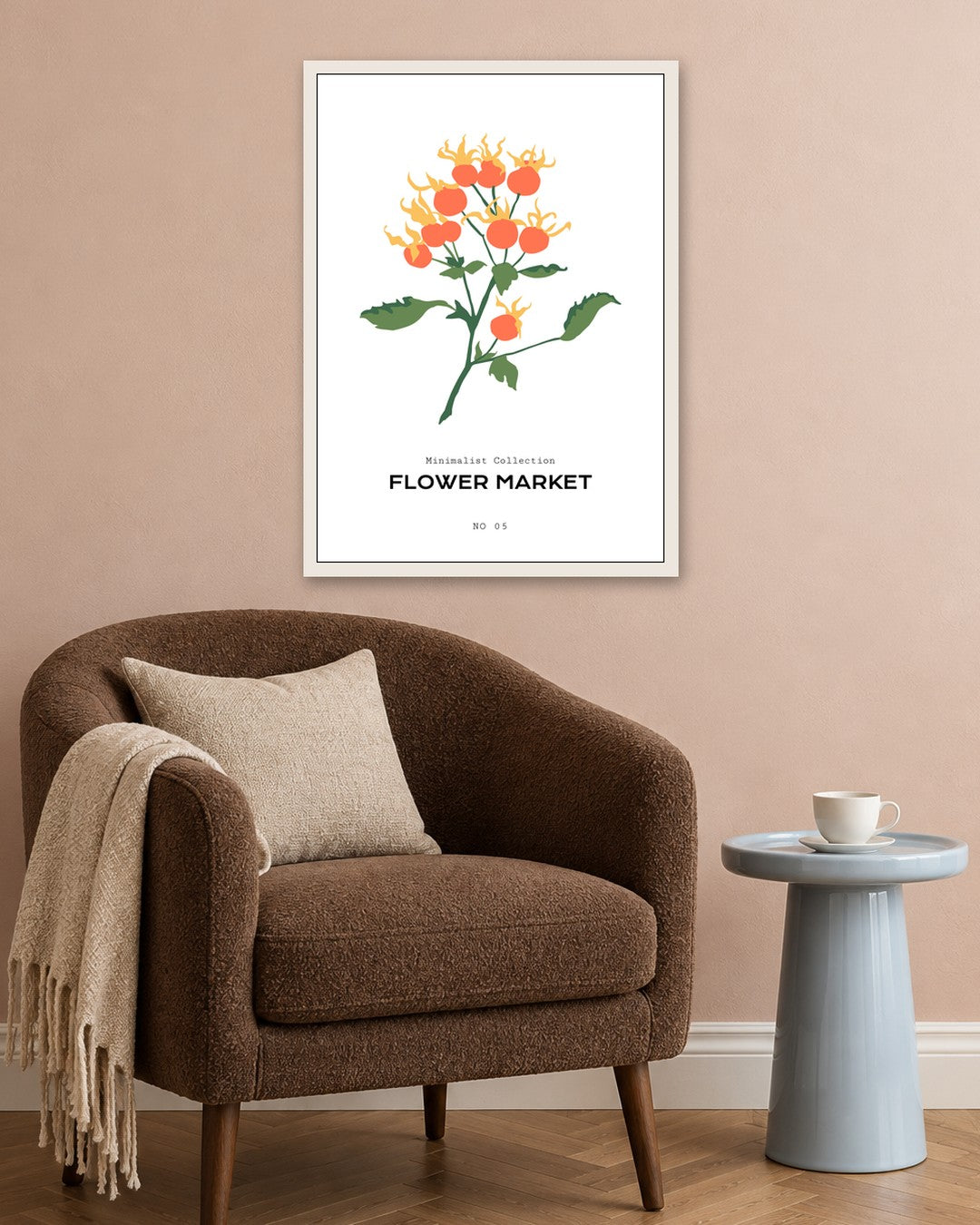 SENT Studio - Botanical Poster No. 7 - white frame in a room