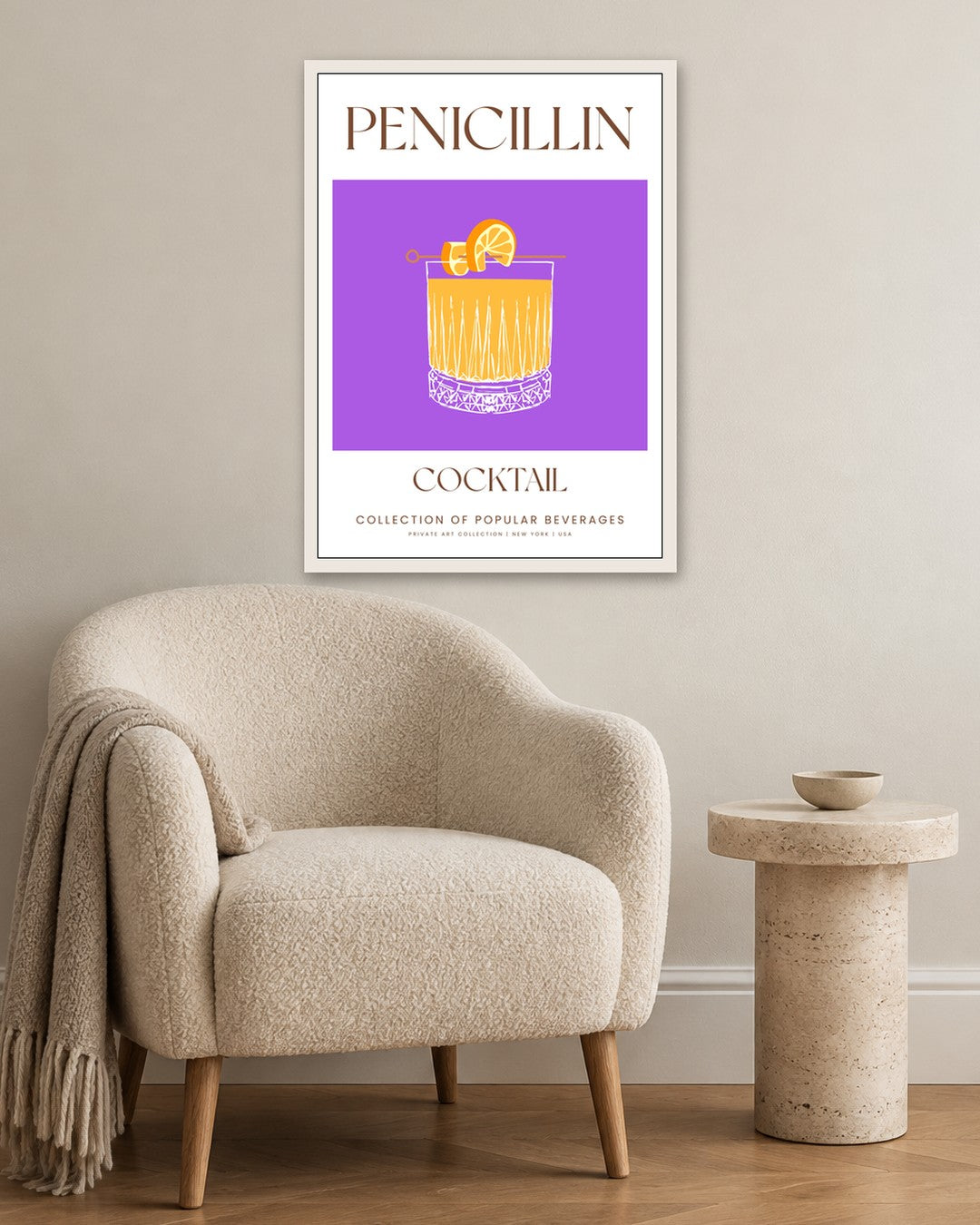SENT Studio - Cocktail Poster No. 35 - white frame in a room