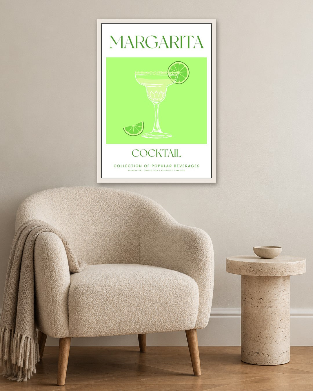 SENT Studio - Cocktail Poster No. 13 - white frame in a room