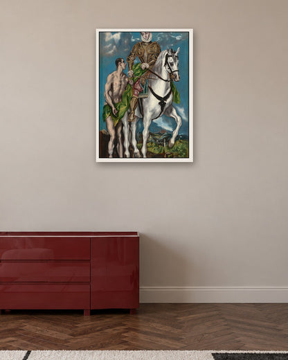 El Greco - Saint Martin and the Beggar - white frame in a room