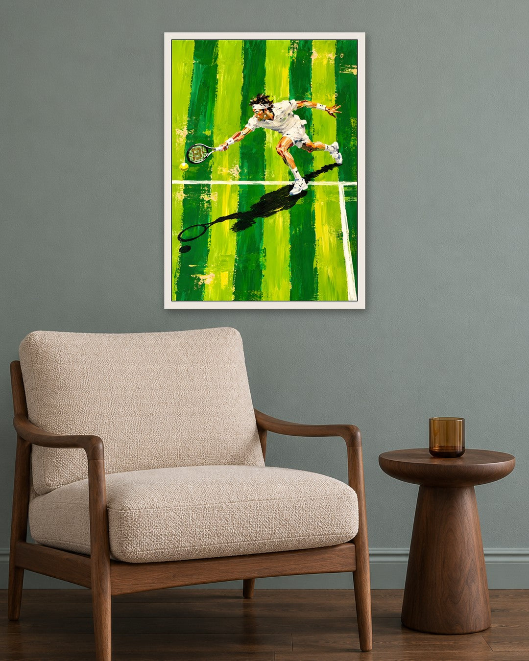John Smart - Grass Court - white frame in a room