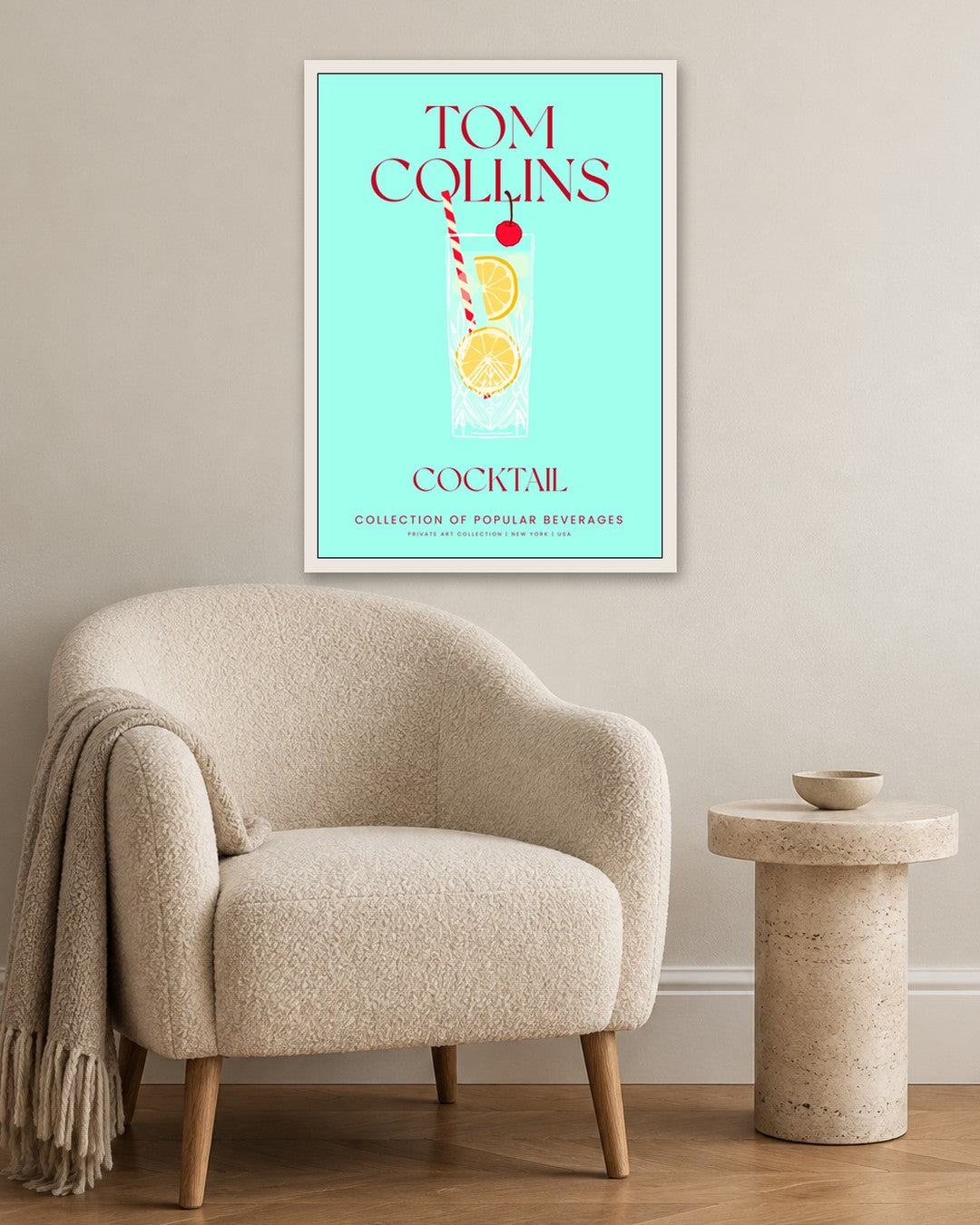 SENT Studio - Cocktail Poster No. 27 - white frame in a room