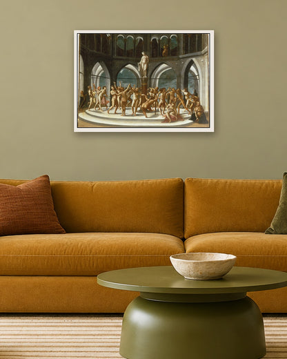 Renaissance Masters - The Round Dance in the Rotunda - white frame in a room