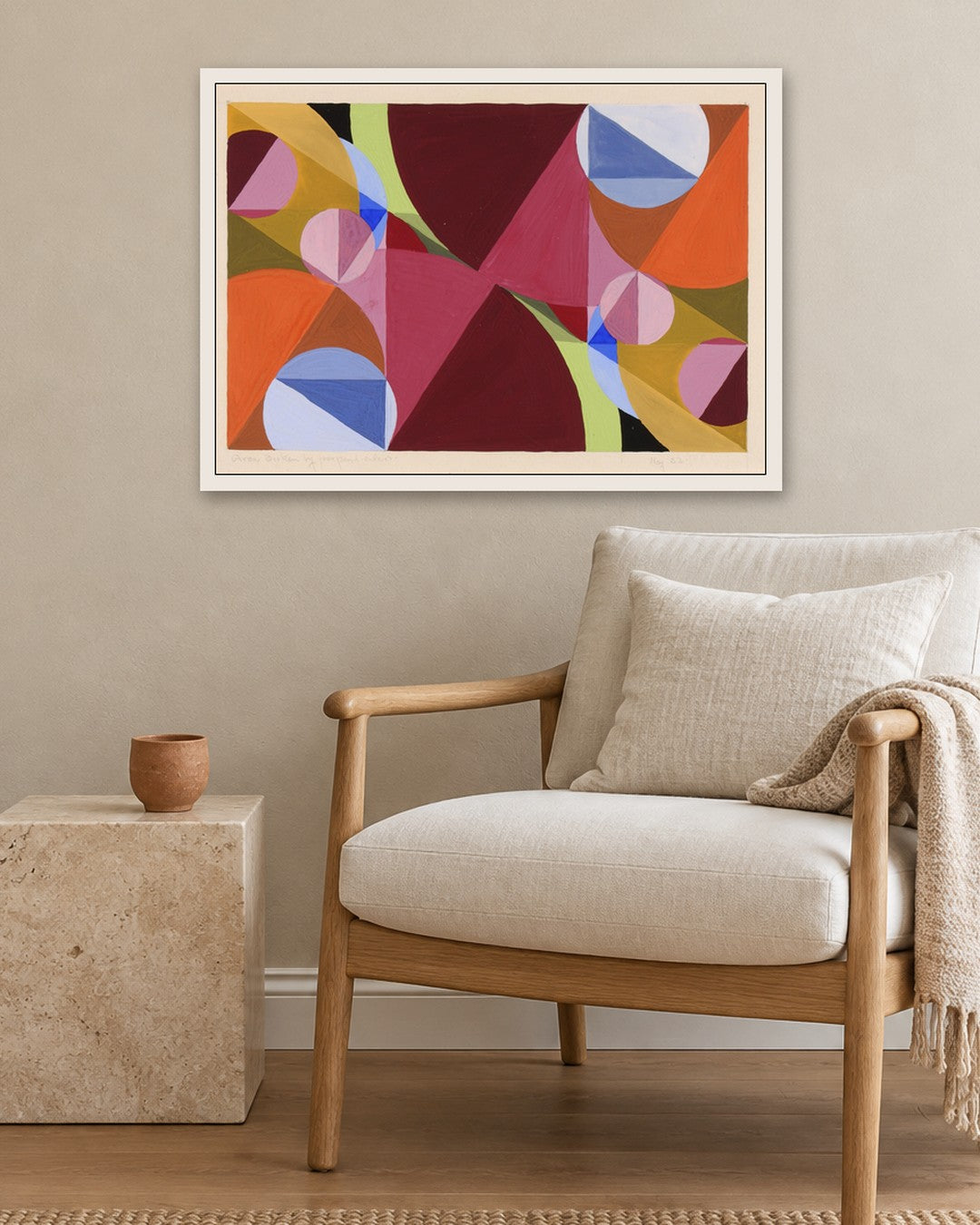 Joseph Schillinger - Area Broken by Perpendiculars - white frame in a room