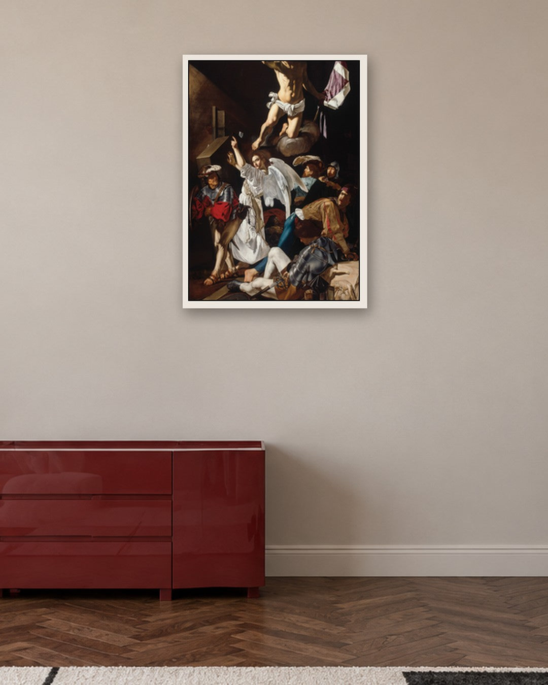 Renaissance Masters - The Resurrection - white frame in a room