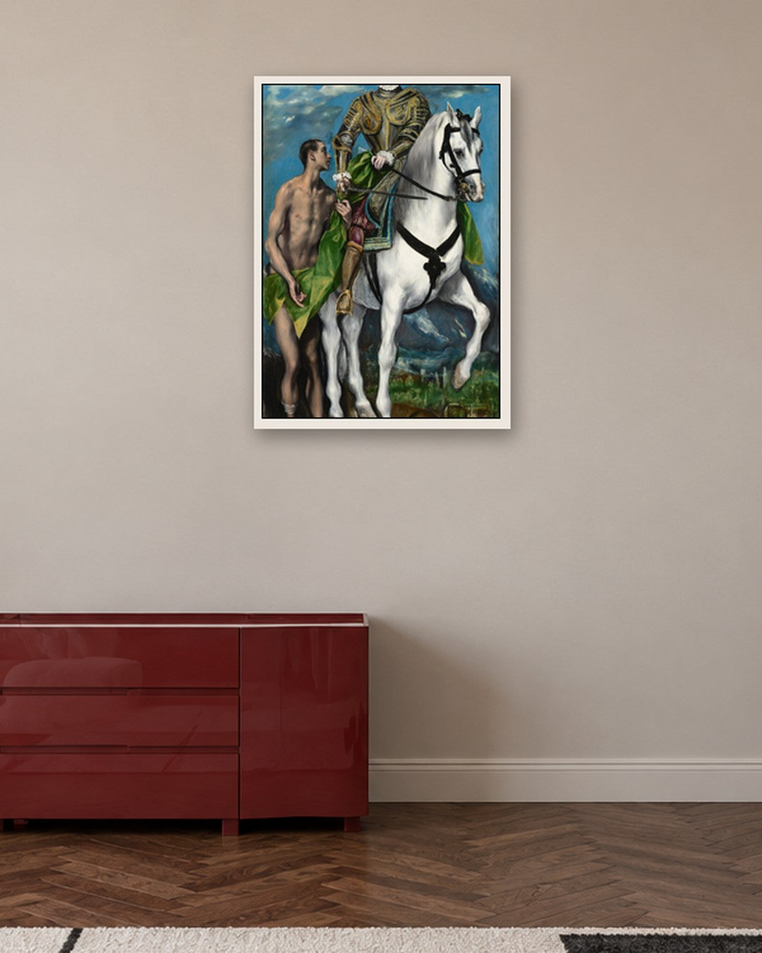 El Greco - Saint Martin and the Beggar II - white frame in a room