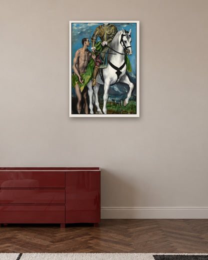 El Greco - Saint Martin and the Beggar II - white frame in a room
