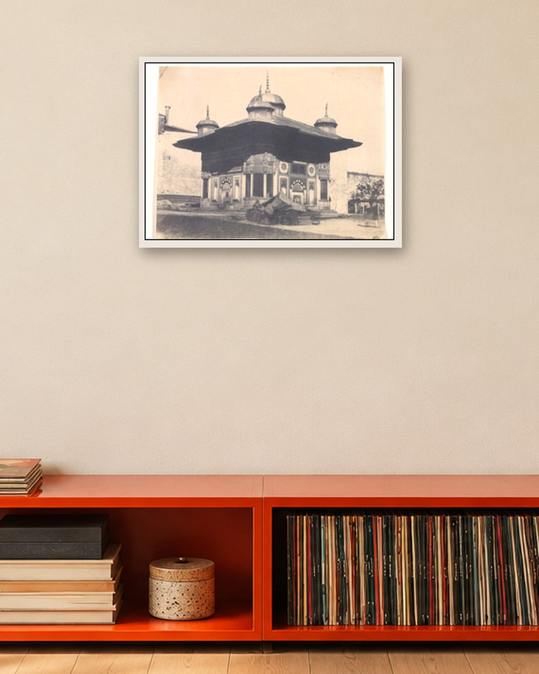 Ernest de Caranza - Fountaine de la Sophie, Constantinople - white frame in a room
