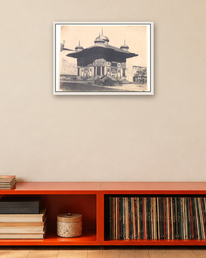 Ernest de Caranza - Fountaine de la Sophie, Constantinople - white frame in a room