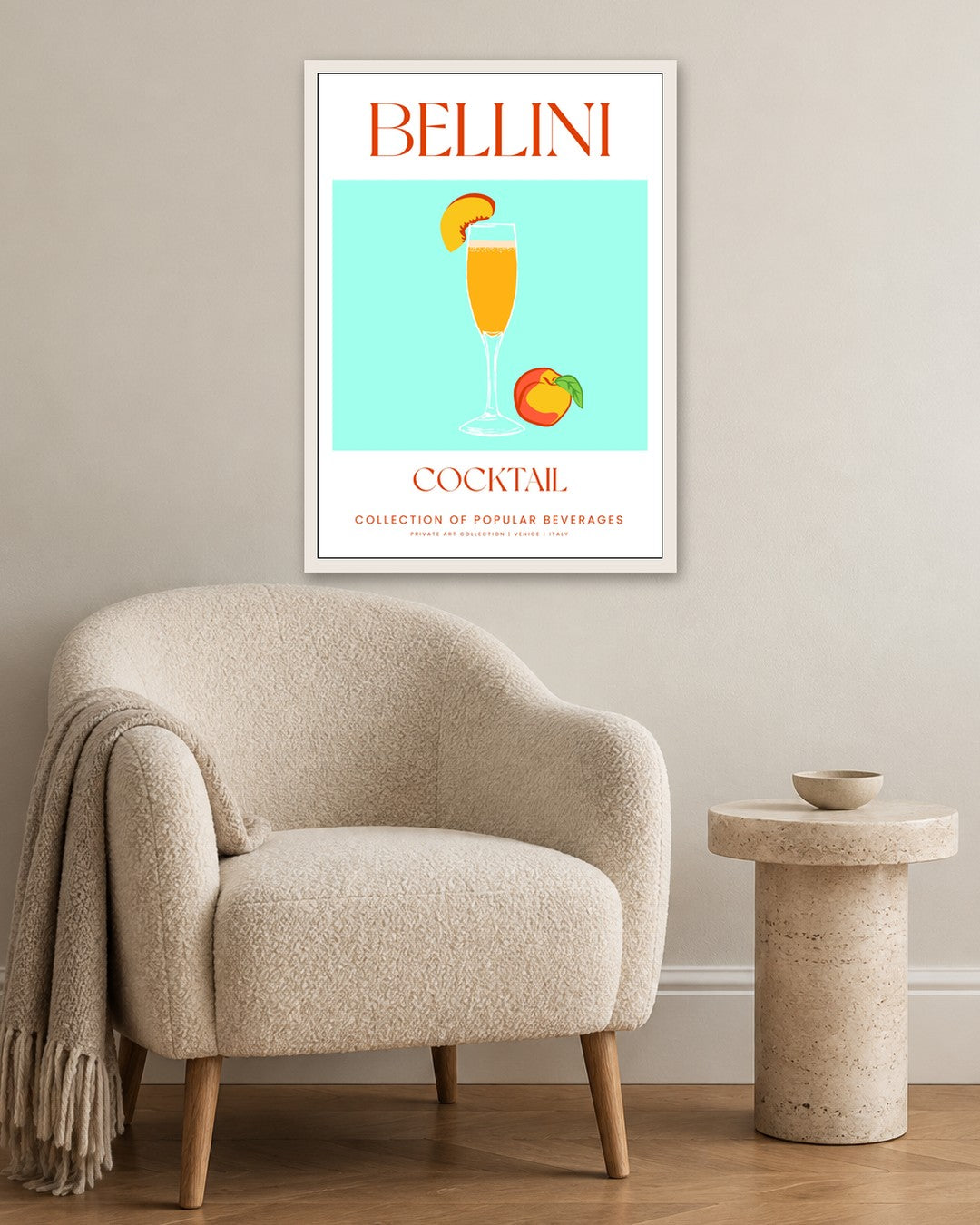SENT Studio - Cocktail Poster No. 40 - white frame in a room