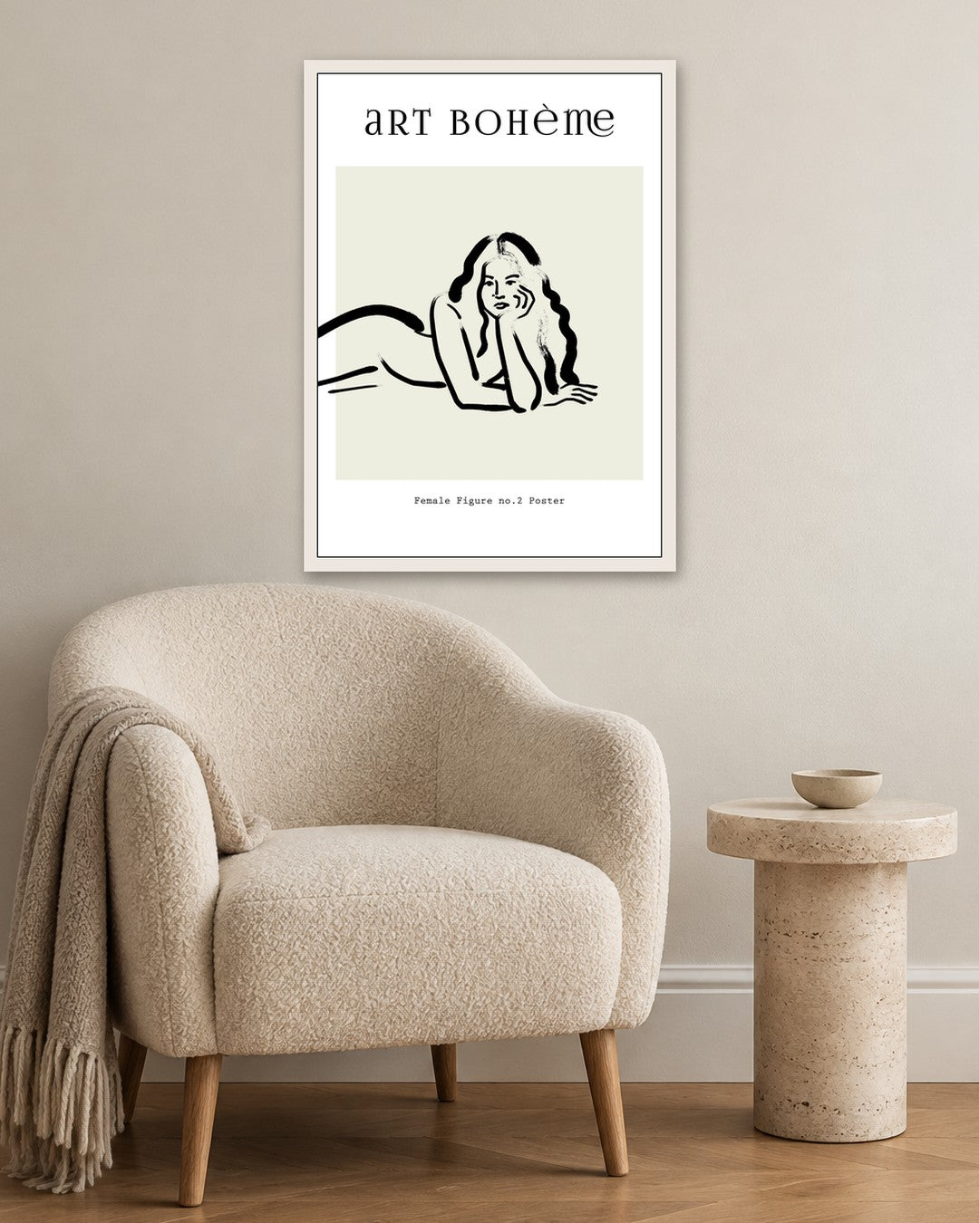 SENT Studio - Bohemian Poster No. 84 - white frame in a room