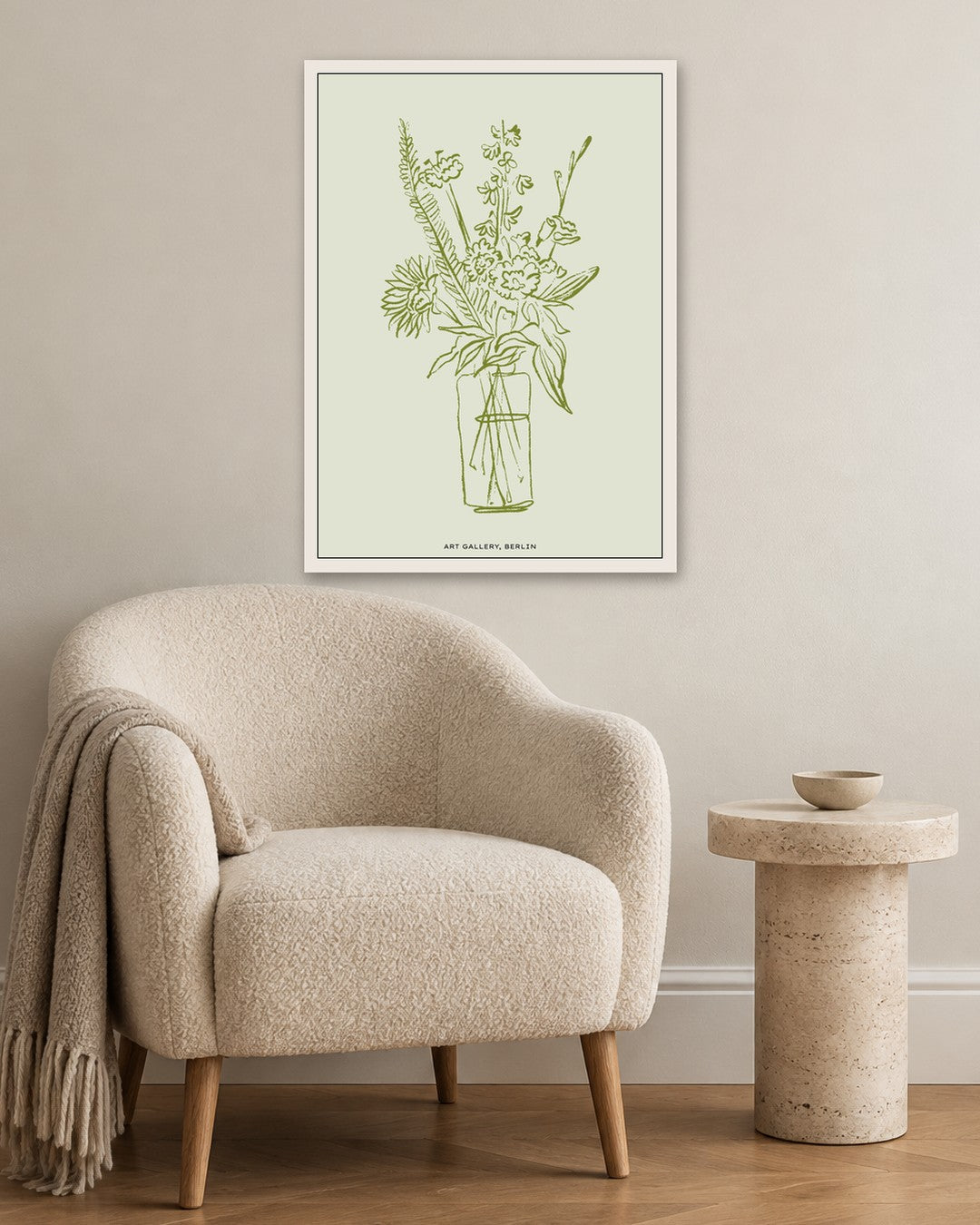 SENT Studio - Blooming Flowers Poster No. 5 - white frame in a room