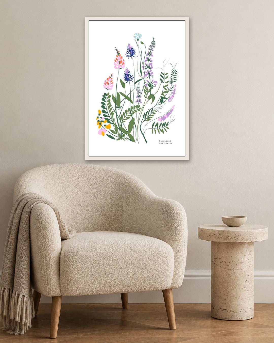 SENT Studio - Botanical Poster No. 19 - white frame in a room