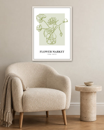 SENT Studio - Blooming Flowers Poster No. 35 - white frame in a room