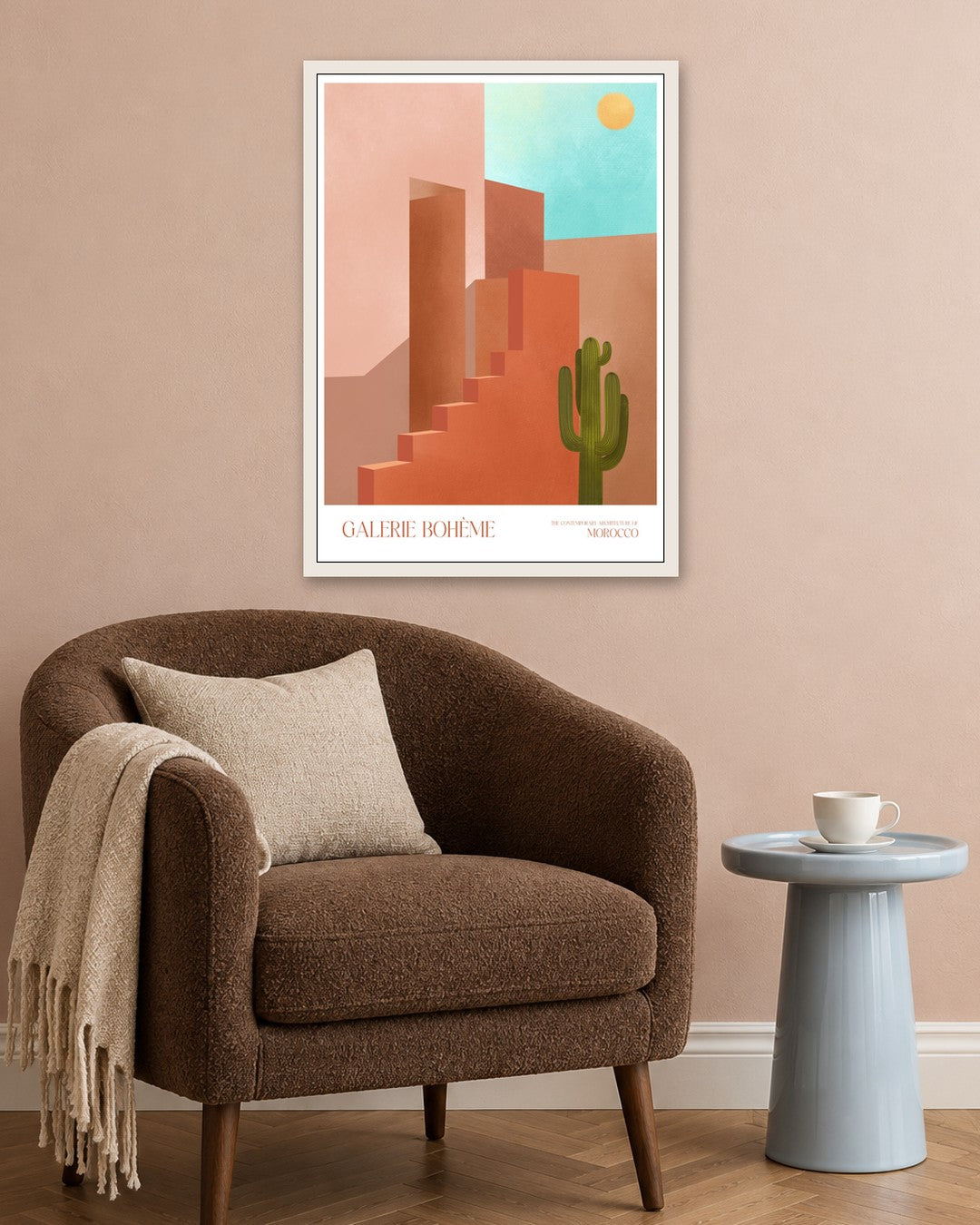 SENT Studio - Terracotta Stairway - white frame in a room