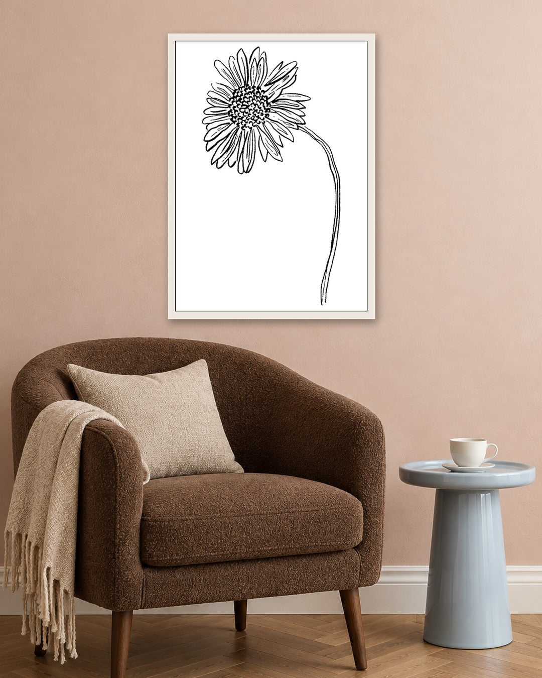SENT Studio - Blooming Flowers Poster No. 6 - white frame in a room