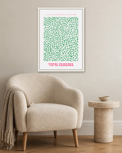 SENT Studio - Green Net - white frame in a room