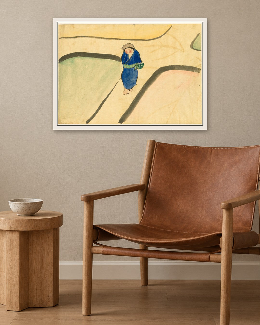Kamisaka Sekka - Flowers of a Hundred Worlds (Momoyogusa): Spring Field (Haru no tanomo) - white frame in a room