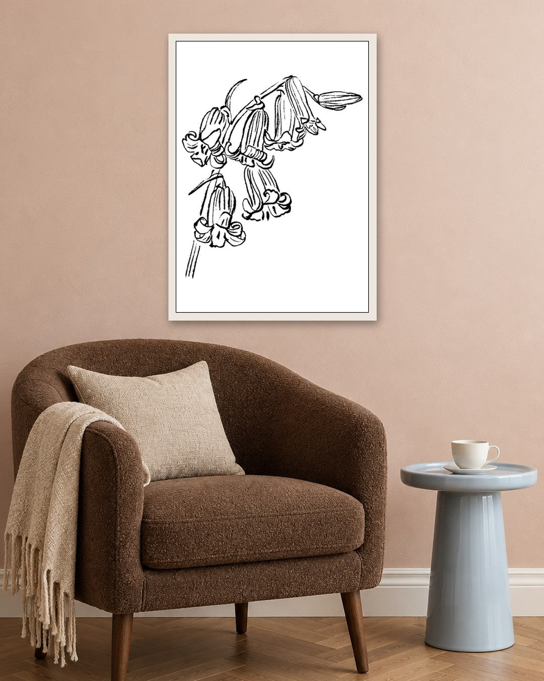 SENT Studio - Blooming Flowers Poster No. 34 - white frame in a room