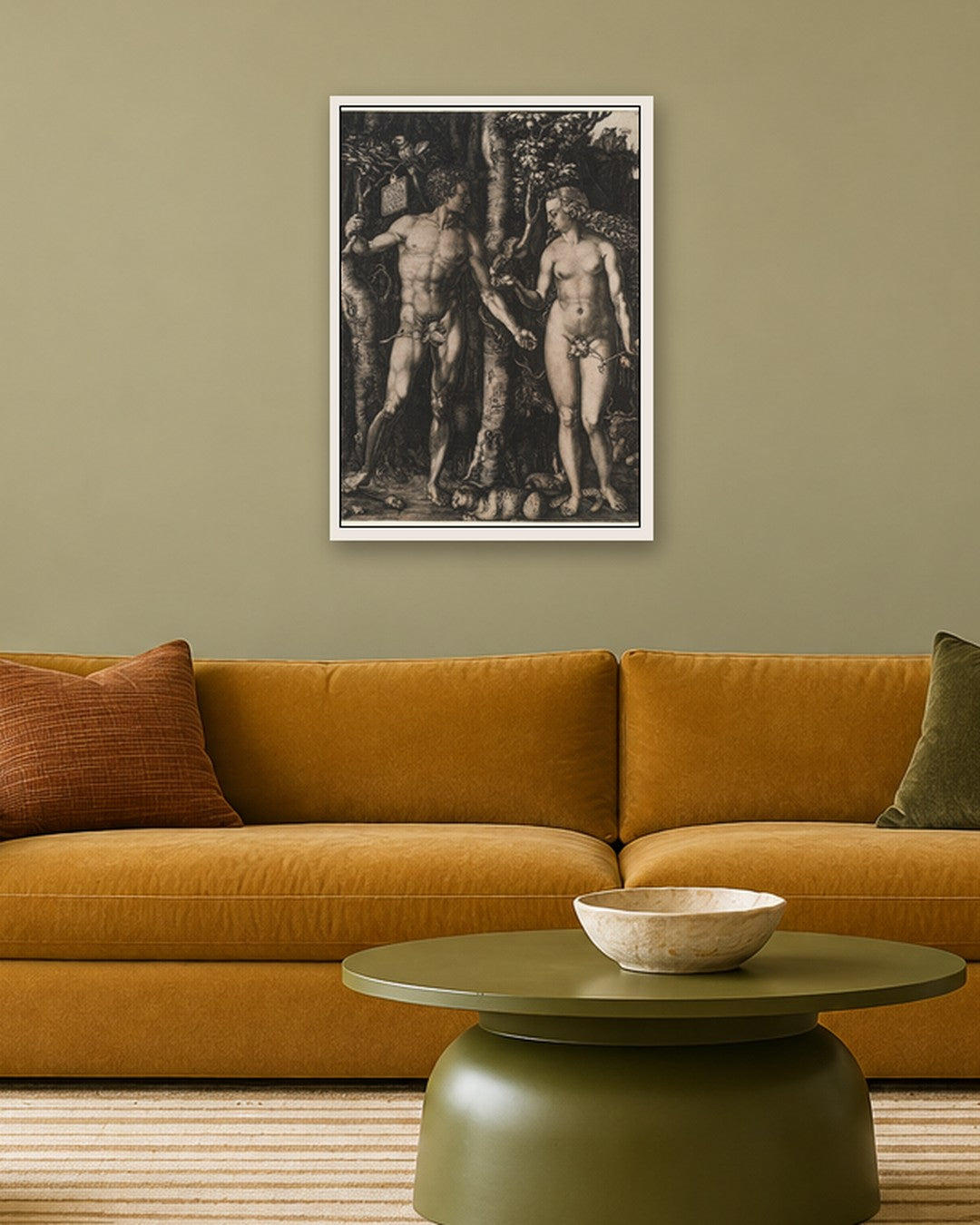 Albrecht Dürer - Adam and Eve - white frame in a room